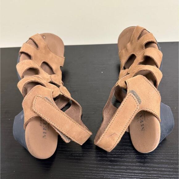 Sesto Meucci Size 7N Philys Viso Nubuck Leather Slip On Slingback Sandals Tan - Picture 8 of 12